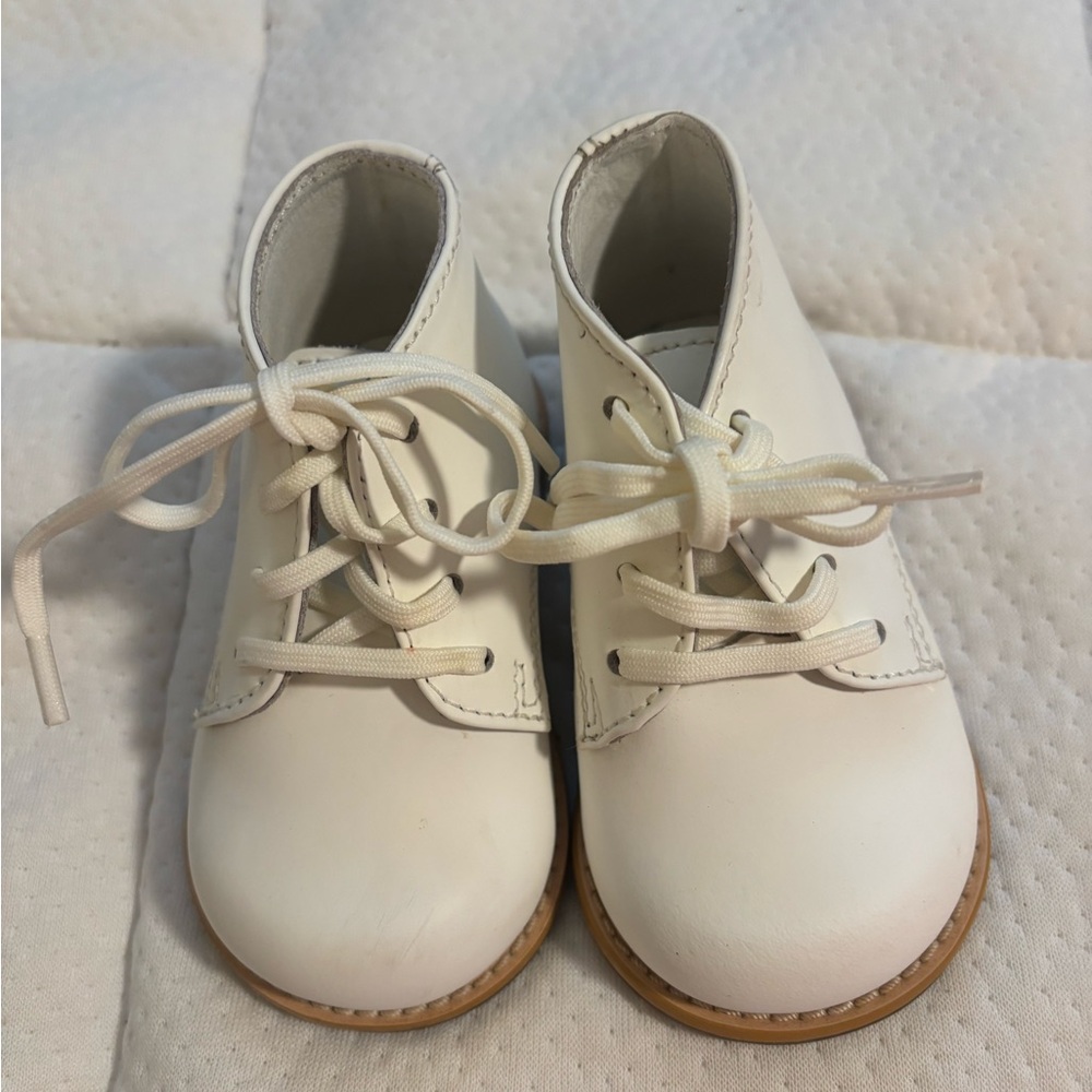 White Leather High Top Baby Walker Shoes size 3